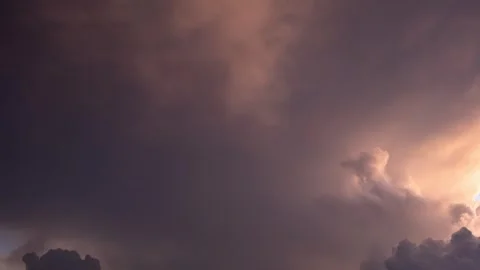 Dramatic Cloud Formation and Lightning Timelapse Stock Footage 320990382