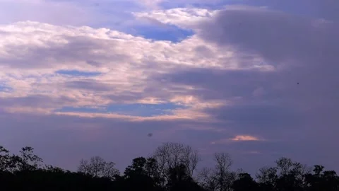 Dramatic cloud formation over a rural landscape Video stock 336532582