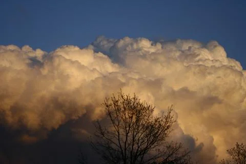 Dramatic cloud formation at sunset Stock Photos