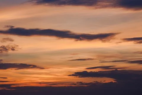 Dramatic cloud formations at dusk Stock Photos