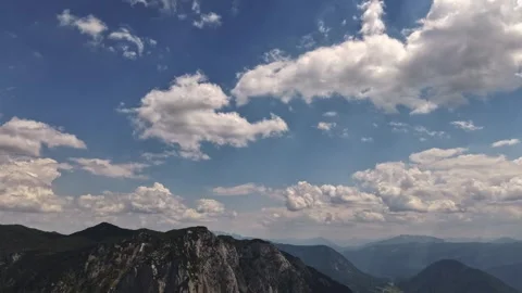 Dramatic Cloud Movement Over Austrian Alps Mountain Range Hyperlapse Stock Footage 336026944
