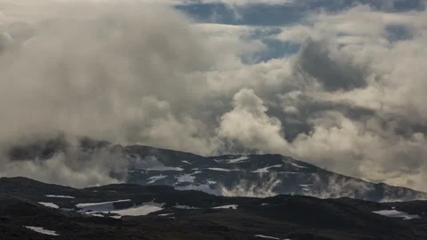 Dramatic cloud movement on Sognefjell,4k,timelapse Stock Footage 231097013