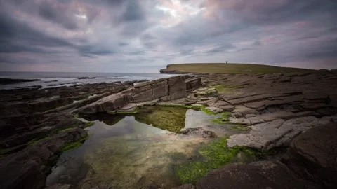 Dramatic Cloud over Marwick Bay in Orkney HD Time Lapse Stock-Footage 256083985