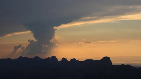 Dramatic cloud over the Stockhorn Range. Stock Photos