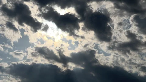 Dramatic cloud patterns over Bridgeport Connecticut, Summer 2023 Stock Footage 242820626
