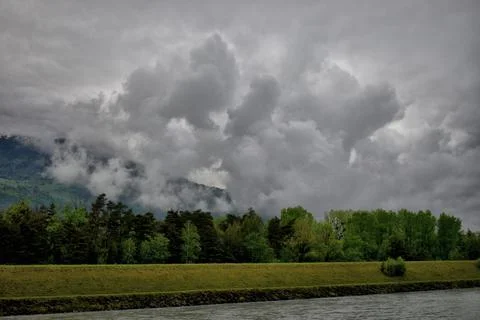Dramatic cloud scenery over Switzerland 5.5.2020 写真素材