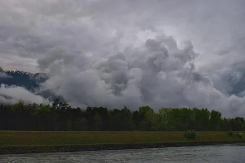 Dramatic cloud scenery over Switzerland 5.5.2020 Stock Photos