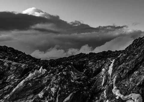 Dramatic cloud with shaped cliffs Stock Photos