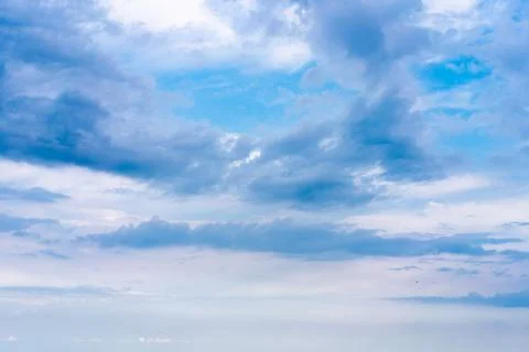 Dramatic cloud sky background Heawy rainy clouds Beautiful cloudscape Blue co Stock Photos