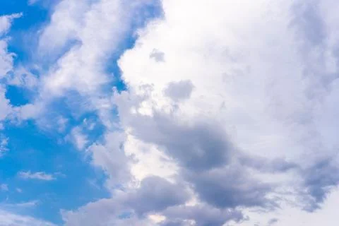 Dramatic cloud sky background Heawy rainy clouds Beautiful cloudscape Blue co Stock Photos