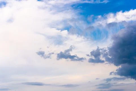 Dramatic cloud sky background Heawy rainy clouds Beautiful cloudscape Blue co Stock Photos