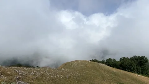 Dramatic Cloud Sweeping Across Rocky Mountain Ridge in Kartepe, Turkey Stock Footage 341816000