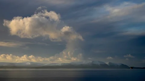 Dramatic cloud Time lapse  over the hills of hoy in Orkney in 4k Video stock 293207485