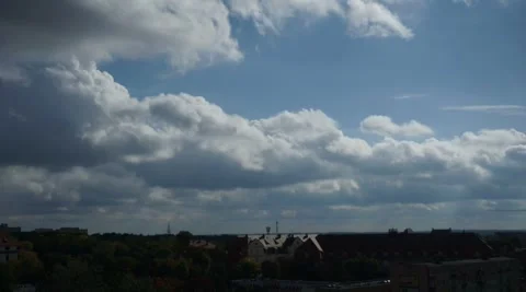 Dramatic Cloud Timelapse Moving Over a Cityscape Stock Footage 347514787