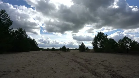 Dramatic clouds above former military training area Jueterbog Stock Footage 139591955