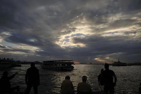 Dramatic clouds and a beautiful sunset Stock Photos