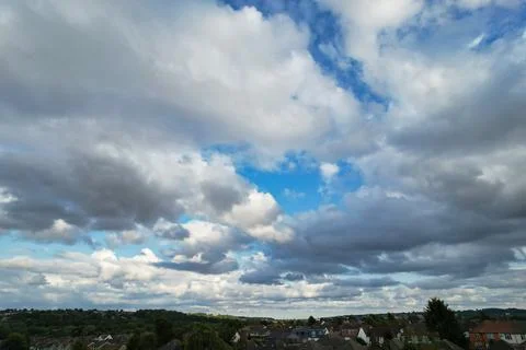 Dramatic Clouds and Sky over the Luton City of England UK Stock Photos
