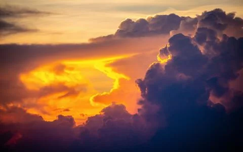 Dramatic clouds and sky of sunset Stock Photos