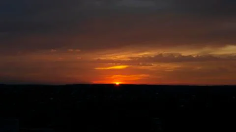 Dramatic clouds and sunset sky Stock Photos