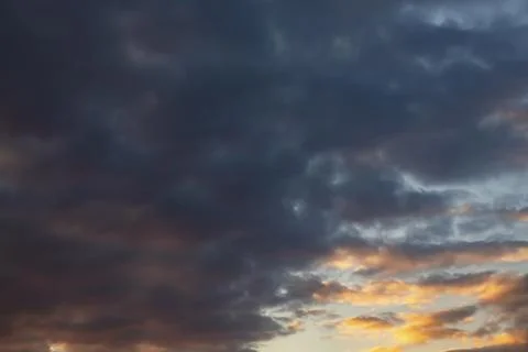 Dramatic clouds and sunset in the sky 스톡 사진