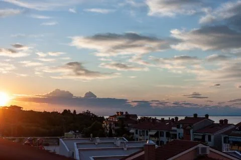 Dramatic clouds beautiful sunset Stock Photos