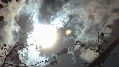 Dramatic clouds cover sun Video stock 107435223