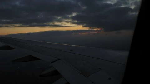 Dramatic clouds during flying slow motion Stock Footage 95566311