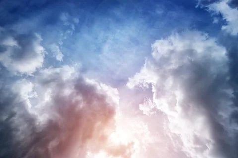 Dramatic clouds at dusk Stock Photos