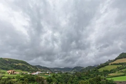 Dramatic Clouds in Flores 写真素材