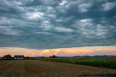 Dramatic Clouds in front of a thunderstorm Stock Photos