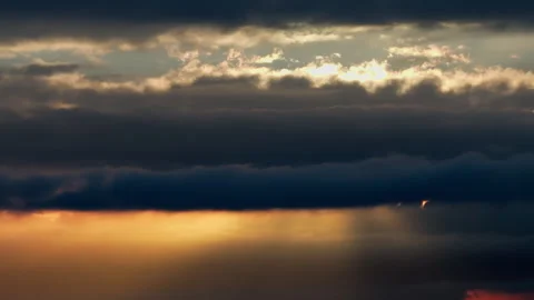 Dramatic Clouds God Rays Crepuscular Light Aerial Stock Footage 321853193