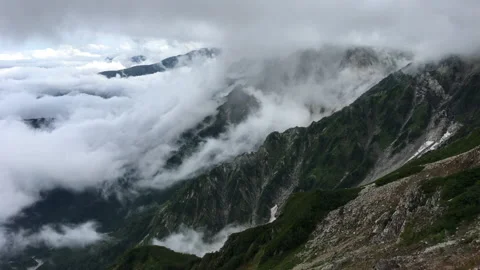 Dramatic Clouds in the Japanese Alps Video stock 158698859