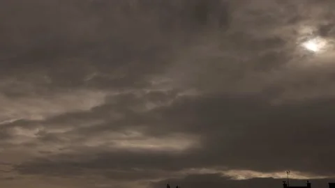 Dramatic Clouds motion time-lapse Stock Footage 145877569