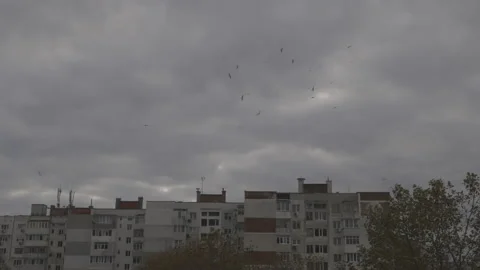 Dramatic Clouds motion time-lapse Stock Footage 145880871