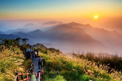 Dramatic clouds with mountain Stock Photos