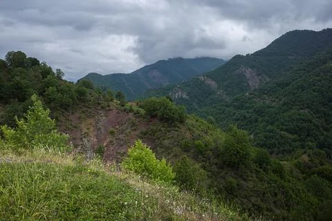 Dramatic clouds in mountains of Greece Stock Photos