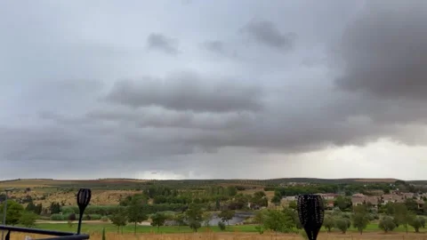 Dramatic Clouds Moving Over a Green Golf Course - 4K Timelapse Stock Footage 344041802