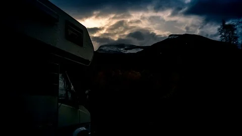 Dramatic clouds at night Stock Footage 118147650