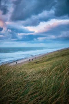 Dramatic clouds over the beach of Denmark Stock Photos