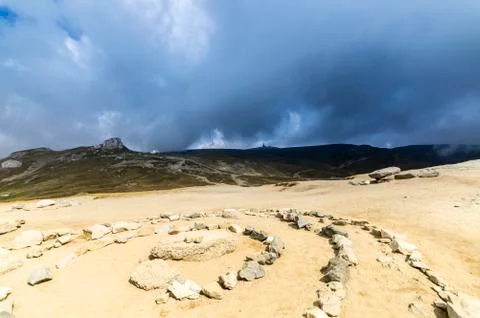 Dramatic Clouds Over Bucegi Mountains Foto stock