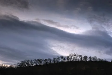 Dramatic Clouds Over Burnt Landscape Stock Photos