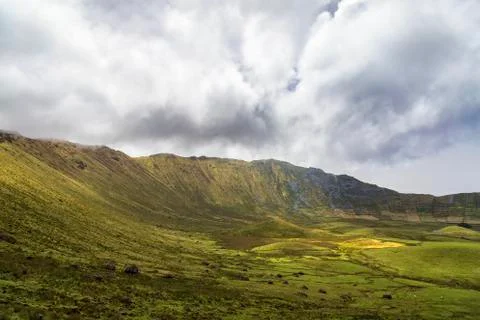 Dramatic clouds over Corvo Stock Photos