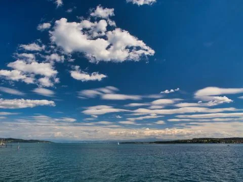 Dramatic Clouds Over Lake Constance Fotos Stock