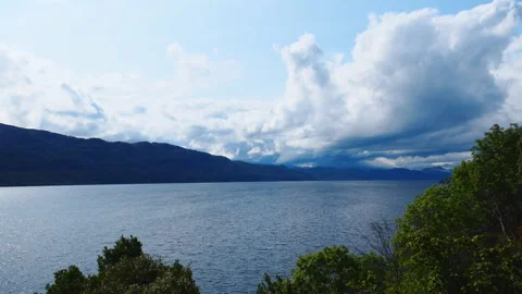 Dramatic clouds over the lake. Scotland. Stock Footage 90028466
