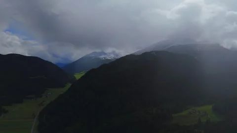 Dramatic Clouds Over the Mountain Landscape of Nauders in Tyrol, Austria Stock Footage 322899449