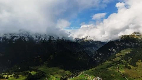 Dramatic Clouds Over the Mountain Landscape of Nauders in Tyrol, Austria Stock Photos