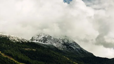Dramatic Clouds Over the Mountain Landscape of Nauders in Tyrol, Austria Stock Photos
