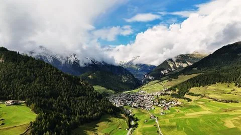 Dramatic Clouds Over the Mountain Landscape of Nauders in Tyrol, Austria Stock Photos