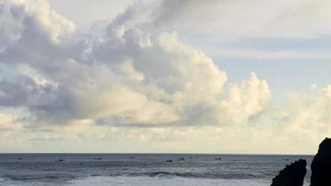 Dramatic Clouds Over Ocean Coastline Stock Footage 337526883