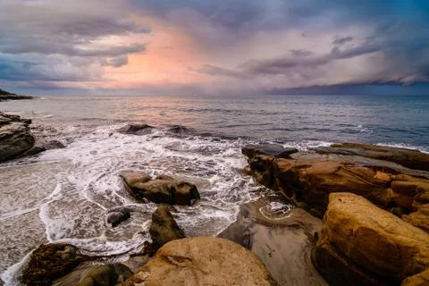 Dramatic clouds over the Pacific Stock Photos